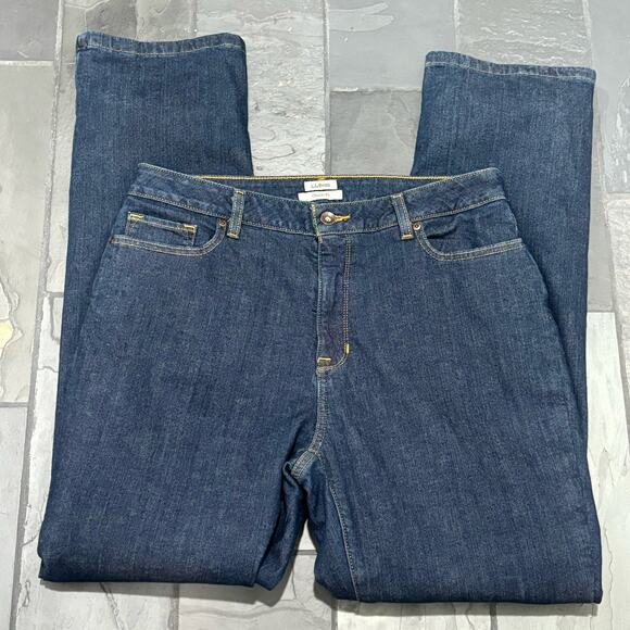 L. L. Bean Classic Fit Dark Wash Flannel Lined Jeans - size 14 M/T - Picture 3 of 7